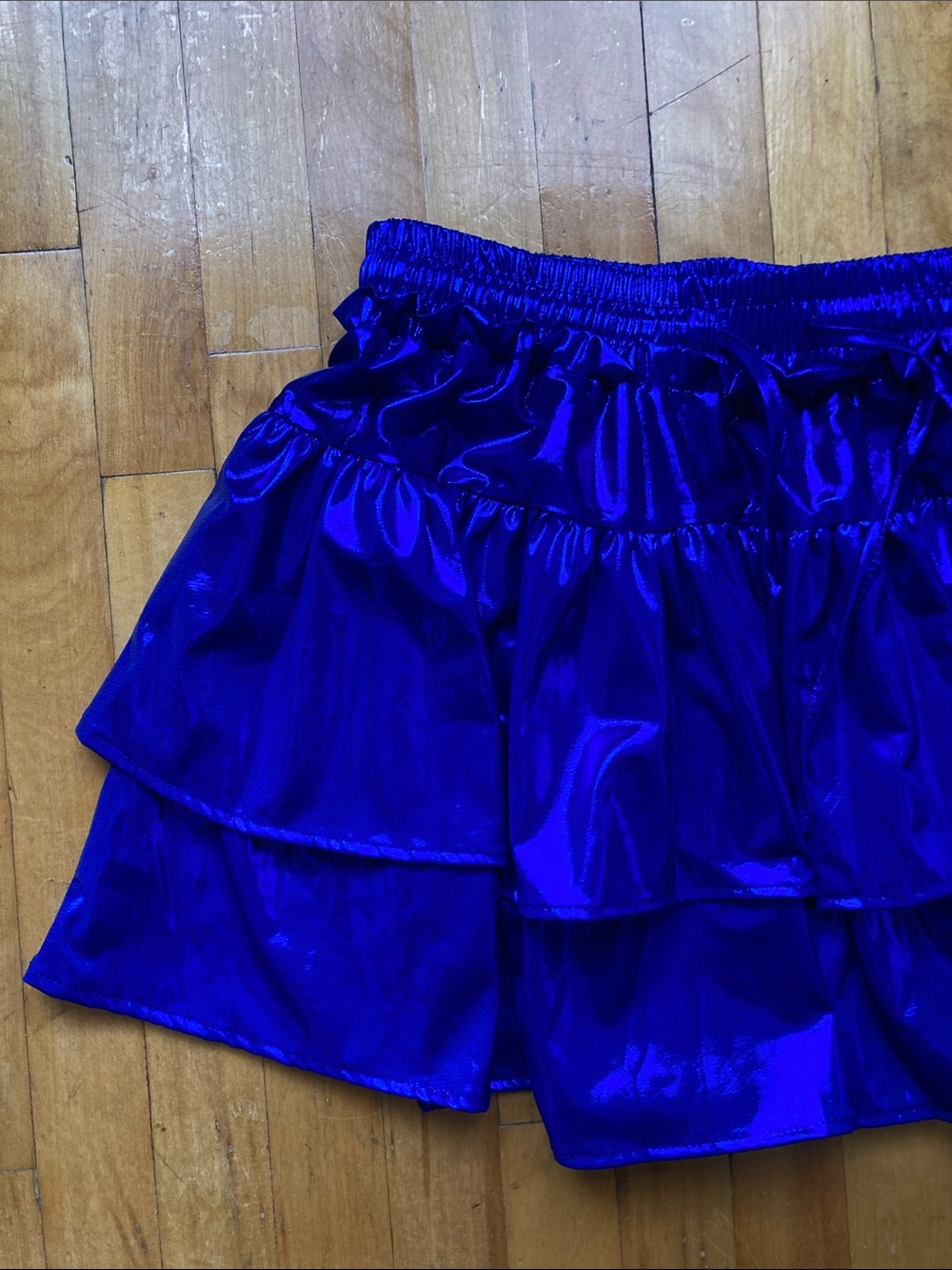 NEW Electric Blue Ruffle Mini Skirt - Picture 3 of 7